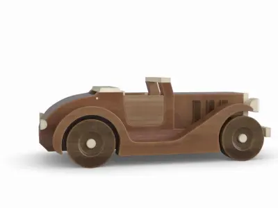 Wood Toy Car 3D model