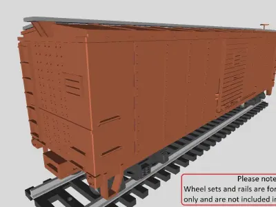 Printable Pennsylvania Railroad X29 Boxcar 1924 in H0 Scale 3D print model