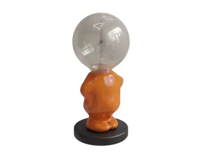 Orange Figure Lamp 3D model
