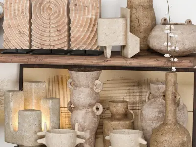 Decorative Set Rustic style 05 3D model