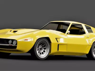 Vintage shooting brake sports coupe Low-poly 3D model