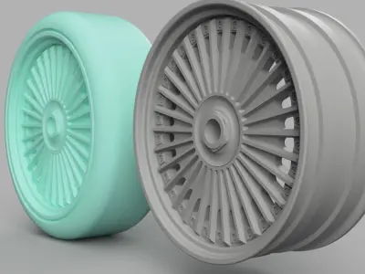 52mm Diameter 12MM HEX RC Wheels Work Emitz 3D print model