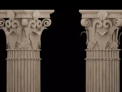 Corinthian column Low-poly 3D model