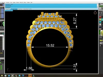 Luxury Square Pave Diamond Mens Ring 3971 3D print model
