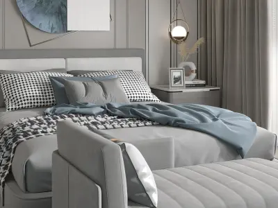 Chinese style bedroom New 3D model
