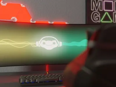 Gaming Room Realistic Render 3D model