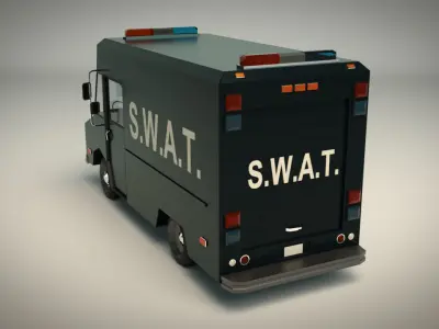 Low Poly SWAT Van 01 Low-poly 3D model