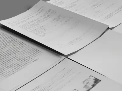 Scattered Paper Low-poly 3D model