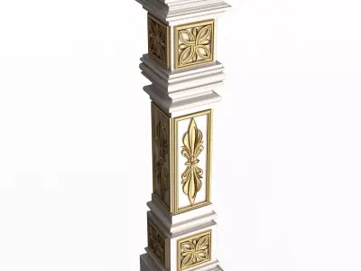 Stair Baluster 05 White Low-poly 3D model