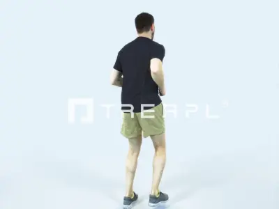 Portrait 07H Running Jogging Football Sports Man Low-poly 3D model purchase