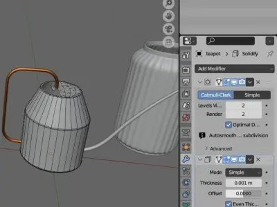 Teapot and vase for interior design modern style 3D model