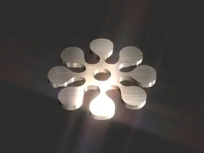 Floral ornament decoration Low-poly 3D model