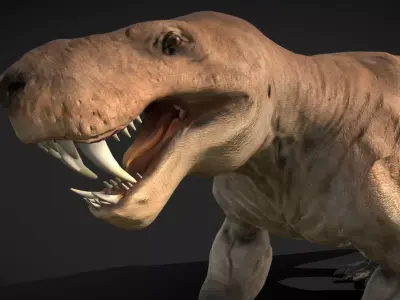 Inostrancevia Low-poly 3D model