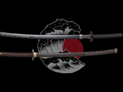 Samurai Katana - Game Ready Low-poly 3D model