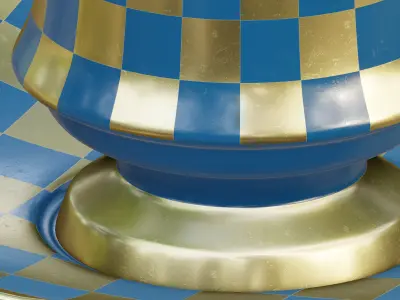 Checkered Turkish cup 3D model