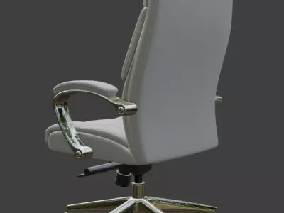 White Leather Executive Office Chair High Detail 3D Model PBR 3D model