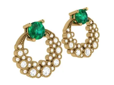 Bezel Setting Circle Earring 4122 3D print model