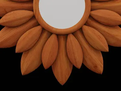 Flowered Mirror Design Low-poly 3D model