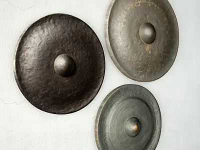 19th Century Laos Bronze Gongs 3D model