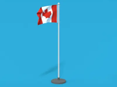 Low Poly Seamless Animated Canada Flag Low-poly 3D model