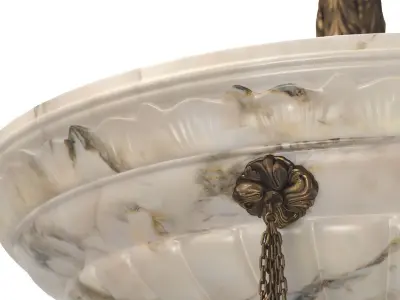 1910 White Alabaster Chandelier 3D model