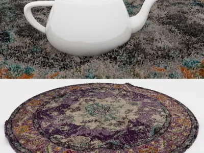 Round Rug Set 217 3D model