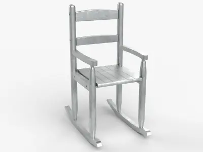 Chair No 9 Rocking Chair Cane Rocker Aluminum Version 3D model