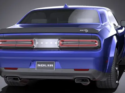 LowPoly Dodge Challenger SRT Hellcat 2019 Low-poly 3D model