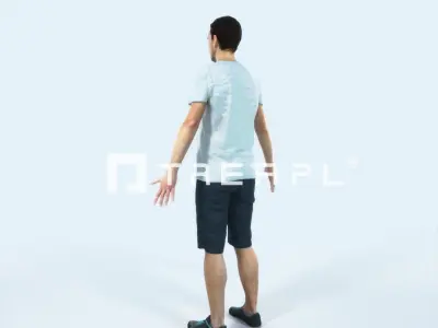 Jest 01K Animated Rigged Summer Casual Man Low-poly 3D model