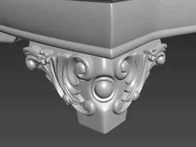 Sofa with Carved Wooden Elements 3D model