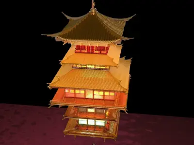 Chinese palace house lantern  3D model