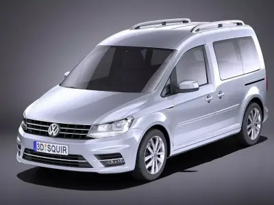 Volkswagen Caddy Passenger van 2018 VRAY 3D model