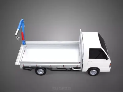 FOLDING MOUNTED BED CRANE HOIST LIFTING HAND WINCH PICKUP TRUCK 3D model