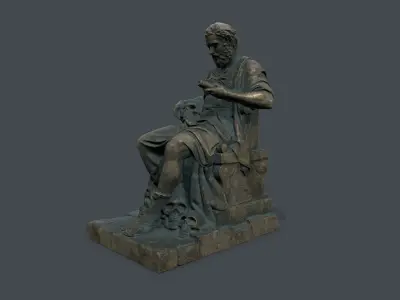 Man Statue  Low-poly 3D model