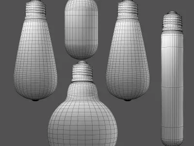Loft Edison Lamps ON OFF 3D model