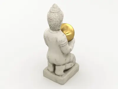 Kneeling Buddha Statue 001 3D model