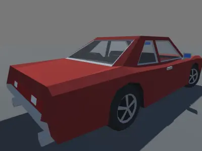 Muscle Car Coupe with Interior MOBILE READY Low-poly 3D model