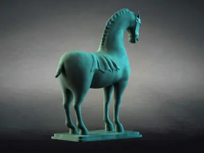 Carving Horse And Marble Stone Horse   3D model