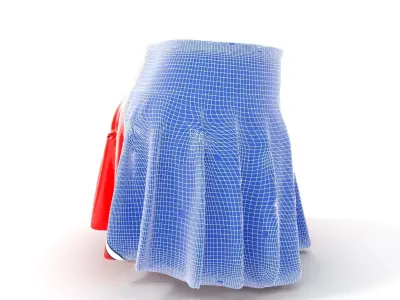 Pleated Skirt D Model Pack Low-poly 3D model