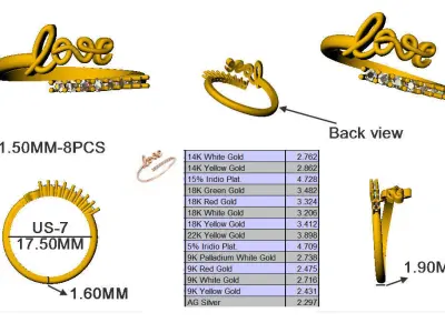 Love valentine ring  3D print model