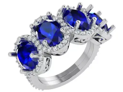 Oval Halo Ring 4355 3D print model purchase