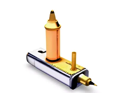 Luxury Gold and Silver Vape Pen Low-poly 3D model