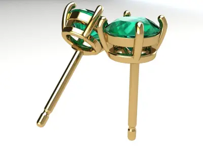 Solitaire Round 5 mm Earring 3D print model