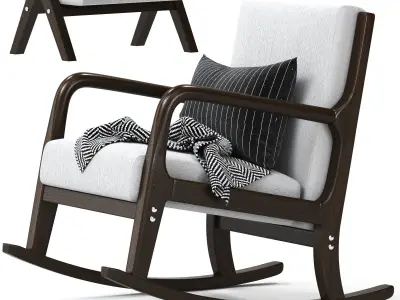 Rocking Chair Wooden High Resilience 3D model