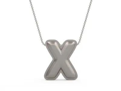 Model 1207 X Initial Letters Charm Balloon 20mm 3D print model