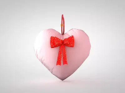 Pillow - Heart Rose 3D Model 3D model