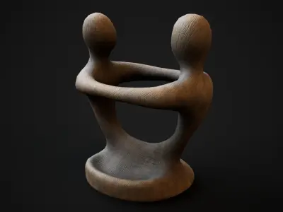 Wooden phone holder Low-poly 3D model