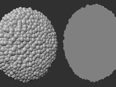 Daisy Head Middles bas relief 3D print model