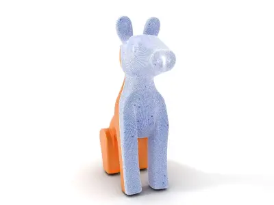 Wooden Kangaroo Figurine Model Pack for Decorative Display Low-poly 3D model