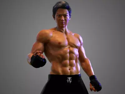 Male Asian BOX - MMA Fighter   3D model